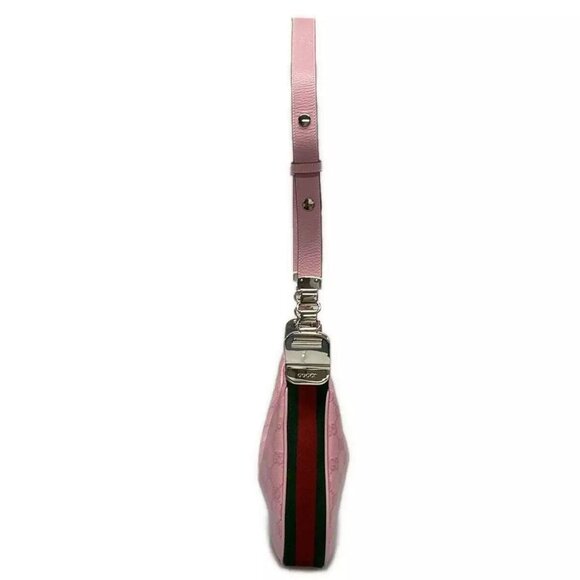 Auth GUCCI Attache Small Shoulder Bag Pink Green Red Coated Canvas 1583-111524 - Picture 3 of 14